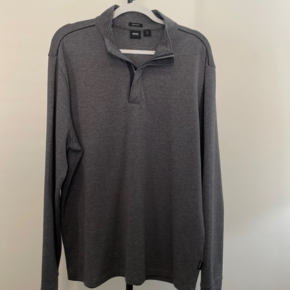Quarter-zip graphite Hugo Boss pullover XXL - Picture 1 of 8